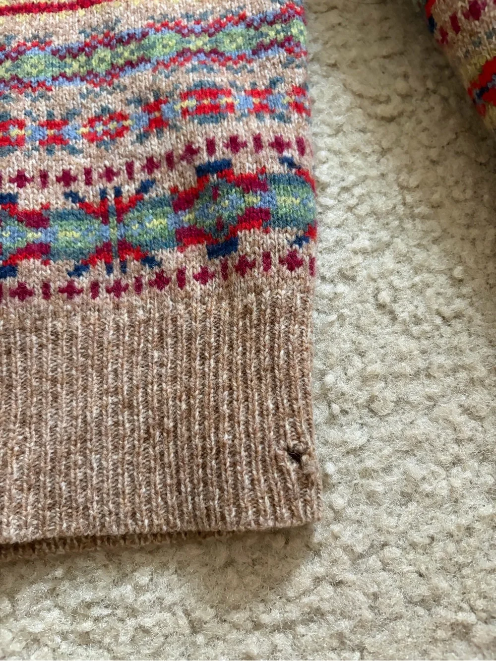 J.CREW 100% Lambswool Fair Isle Crewneck Pullover Sweater classic style